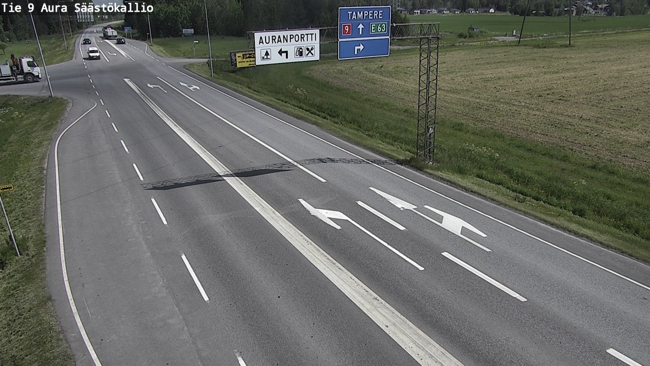 Weather Camera Image Road 9 Aura, Säästökallio, Aura, Varsinais-Suomi