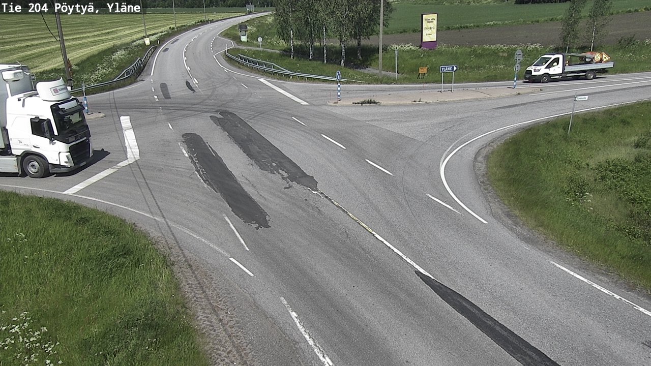 Weather Camera Image Road 204 Pöytyä, Yläne, Pöytyä, Varsinais-Suomi