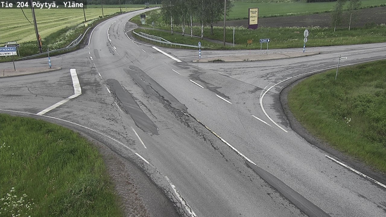 Weather Camera Image Road 204 Pöytyä, Yläne, Pöytyä, Varsinais-Suomi