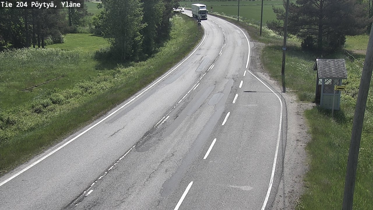 Weather Camera Image Road 204 Pöytyä, Yläne, Pöytyä, Varsinais-Suomi