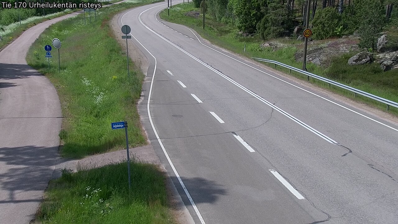 Weather Camera Image Väg 170 Vederlax Idrottsplatsen korsnin, Virolahti, Kymenlaakso