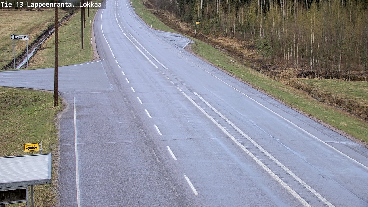 Weather Camera Image Road 13 Lokkaa straight, Lappeenranta, Etelä-Karjala