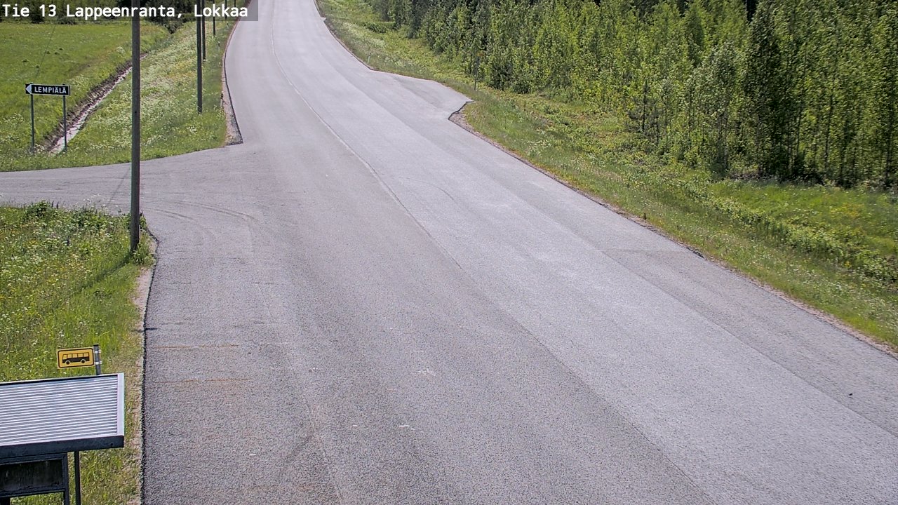 Weather Camera Image Road 13 Lokkaa straight, Lappeenranta, Etelä-Karjala