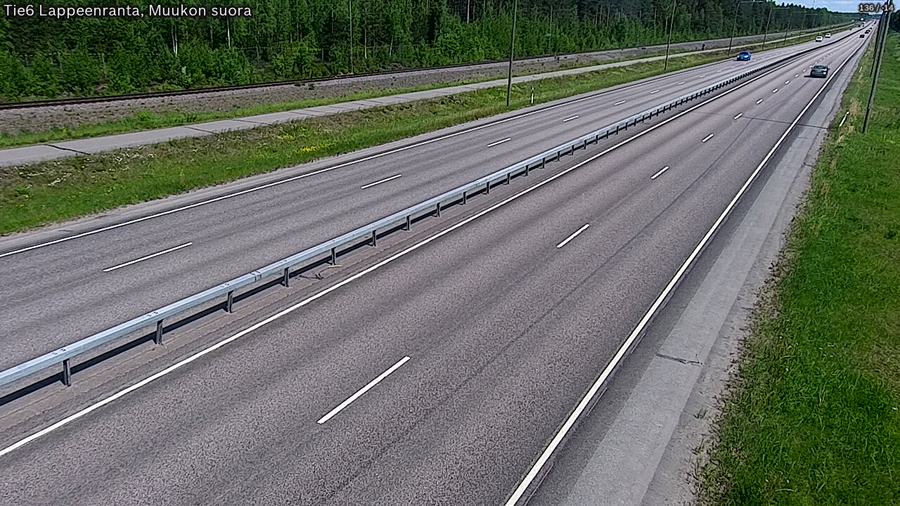 Weather Camera Image Road 6 Lappeenranta, Muukko straight, Lappeenranta, Etelä-Karjala