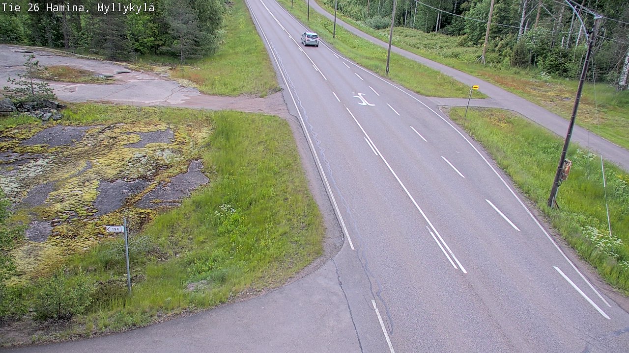 Weather Camera Image Väg 26 Hamina, Myllykylä, Hamina, Kymenlaakso