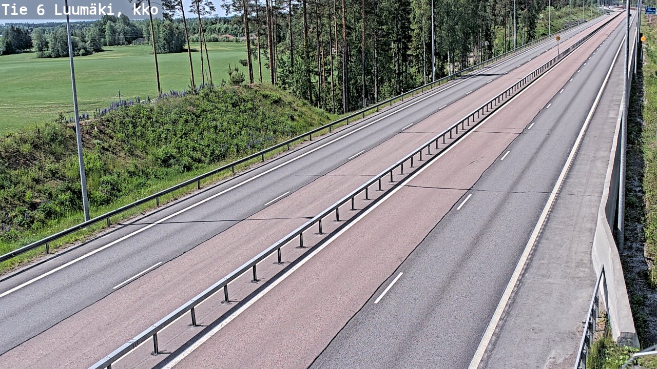 Weather Camera Image Väg 6 Luumäki, kirkko, Luumäki, Etelä-Karjala