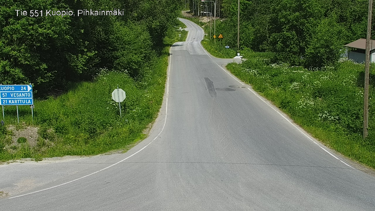Weather Camera Image Road 551 Kuopio, Pihkainmäki, Kuopio, Pohjois-Savo