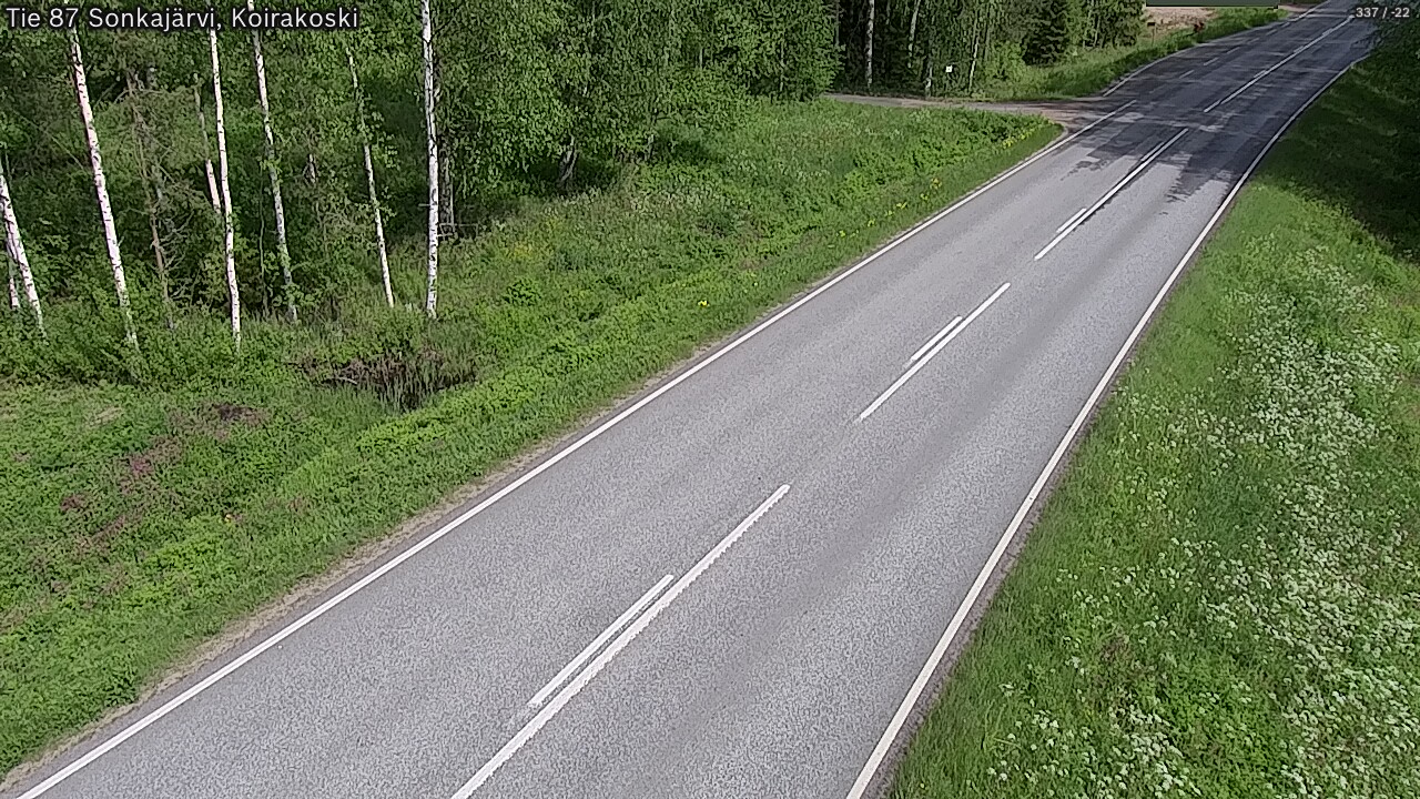 Weather Camera Image Väg 87 Sonkajärvi, Koirakosk, Sonkajärvi, Pohjois-Savo