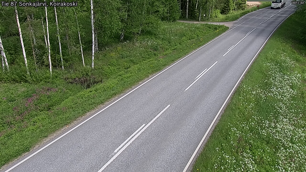 Weather Camera Image Väg 87 Sonkajärvi, Koirakosk, Sonkajärvi, Pohjois-Savo
