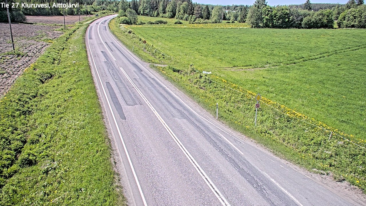 Weather Camera Image Road 27 Kiuruvesi, Aittojärvi, Kiuruvesi, Pohjois-Savo