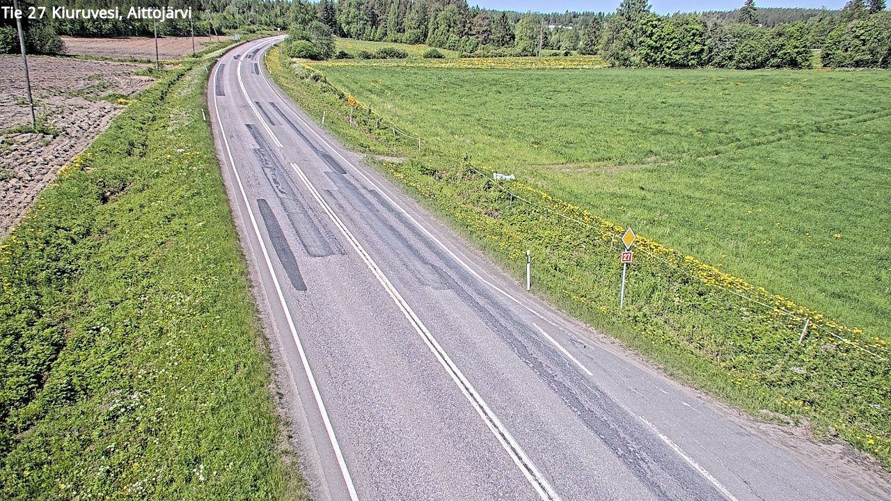 Weather Camera Image Road 27 Kiuruvesi, Aittojärvi, Kiuruvesi, Pohjois-Savo