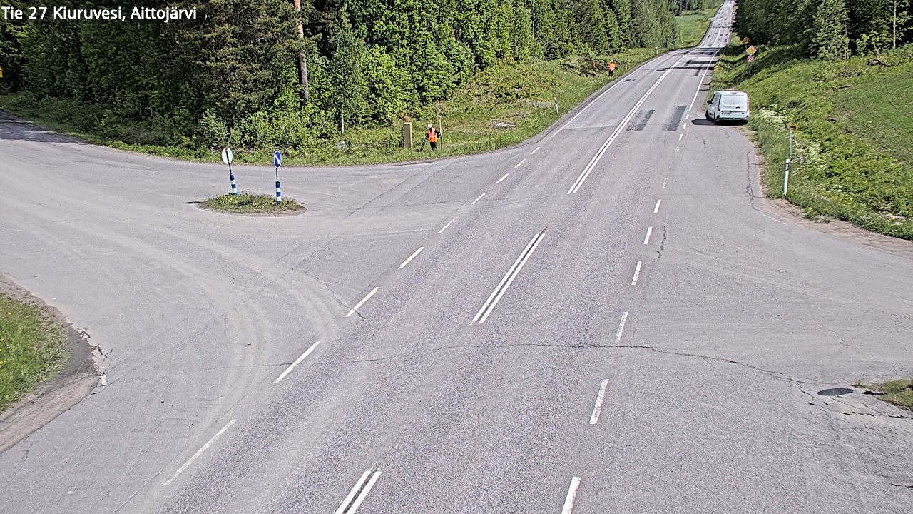 Weather Camera Image Väg 27 Kiuruvesi, Aittojärvi, Kiuruvesi, Pohjois-Savo