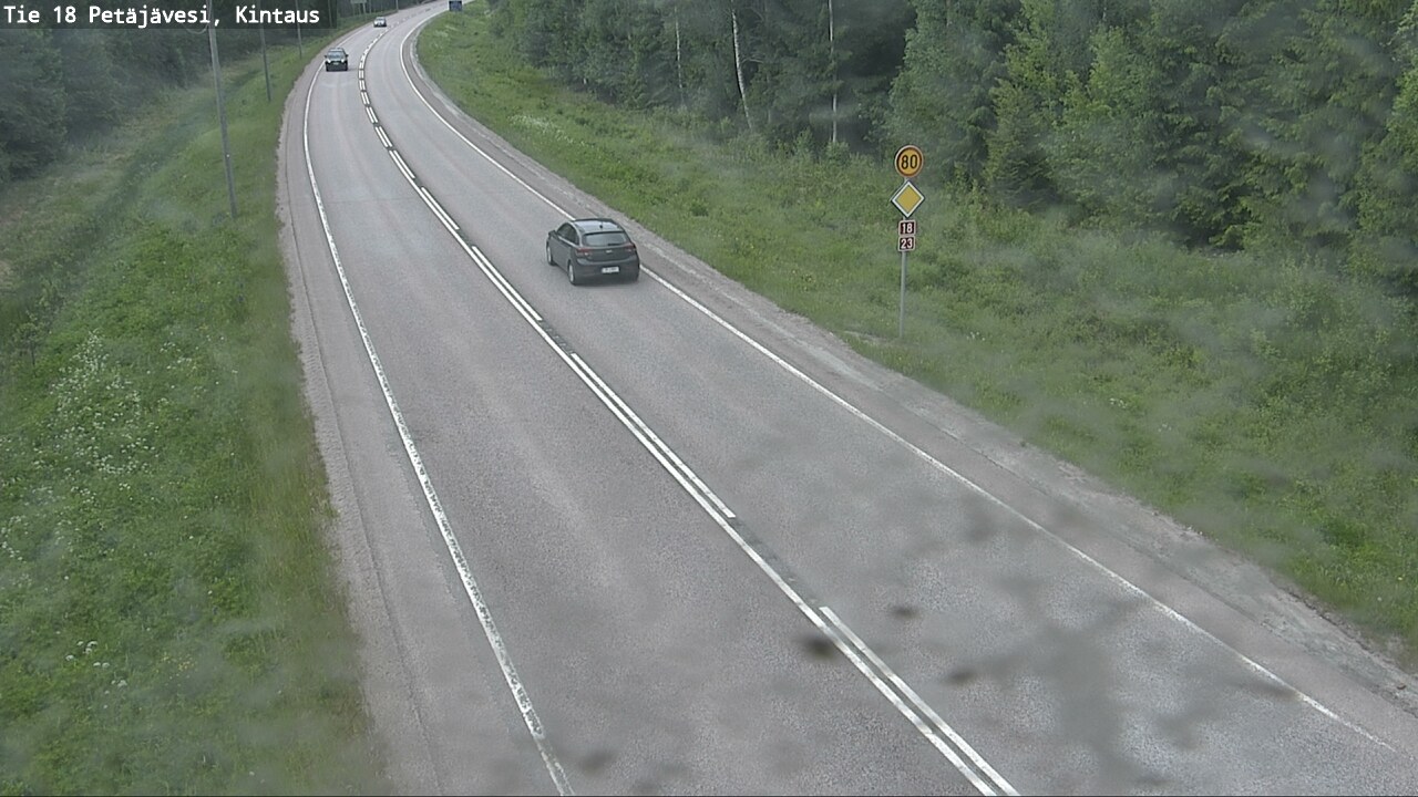Weather Camera Image Väg 18 Petäjävesi, Kintaus, Petäjävesi, Keski-Suomi