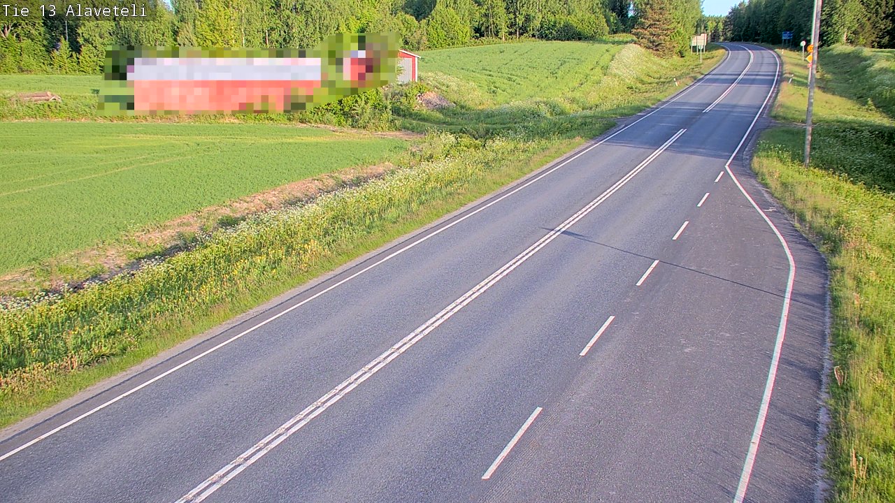 Weather Camera Image Väg 13 Kronoby Nedervetil, Kruunupyy, Pohjanmaa
