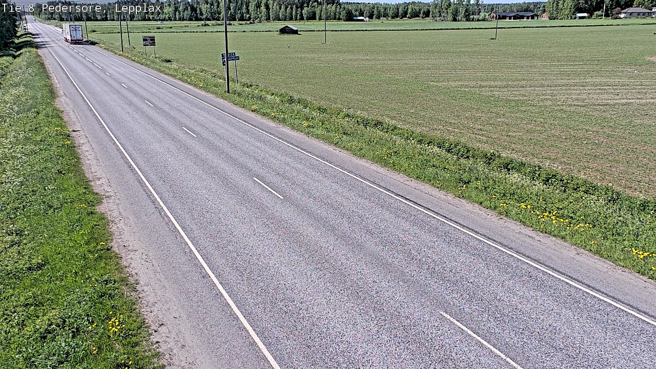Weather Camera Image Road 8 Pedersöre, Lepplax, Pedersören kunta, Pohjanmaa
