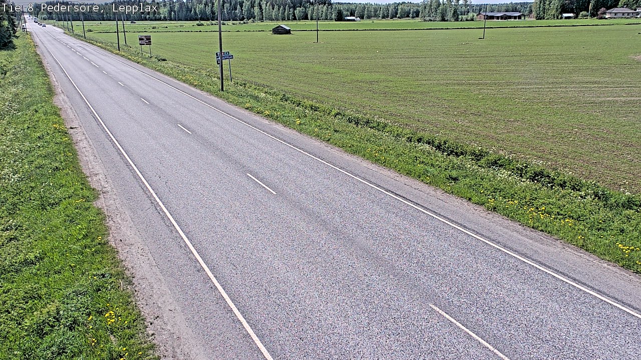Weather Camera Image Väg 8 Pedersöre, Lepplax, Pedersören kunta, Pohjanmaa