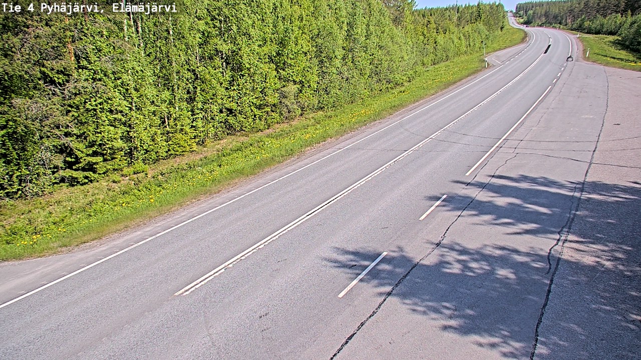 Weather Camera Image Road 4 Pyhäjärvi, Elämäjärvi, Pyhäjärvi, Pohjois-Pohjanmaa