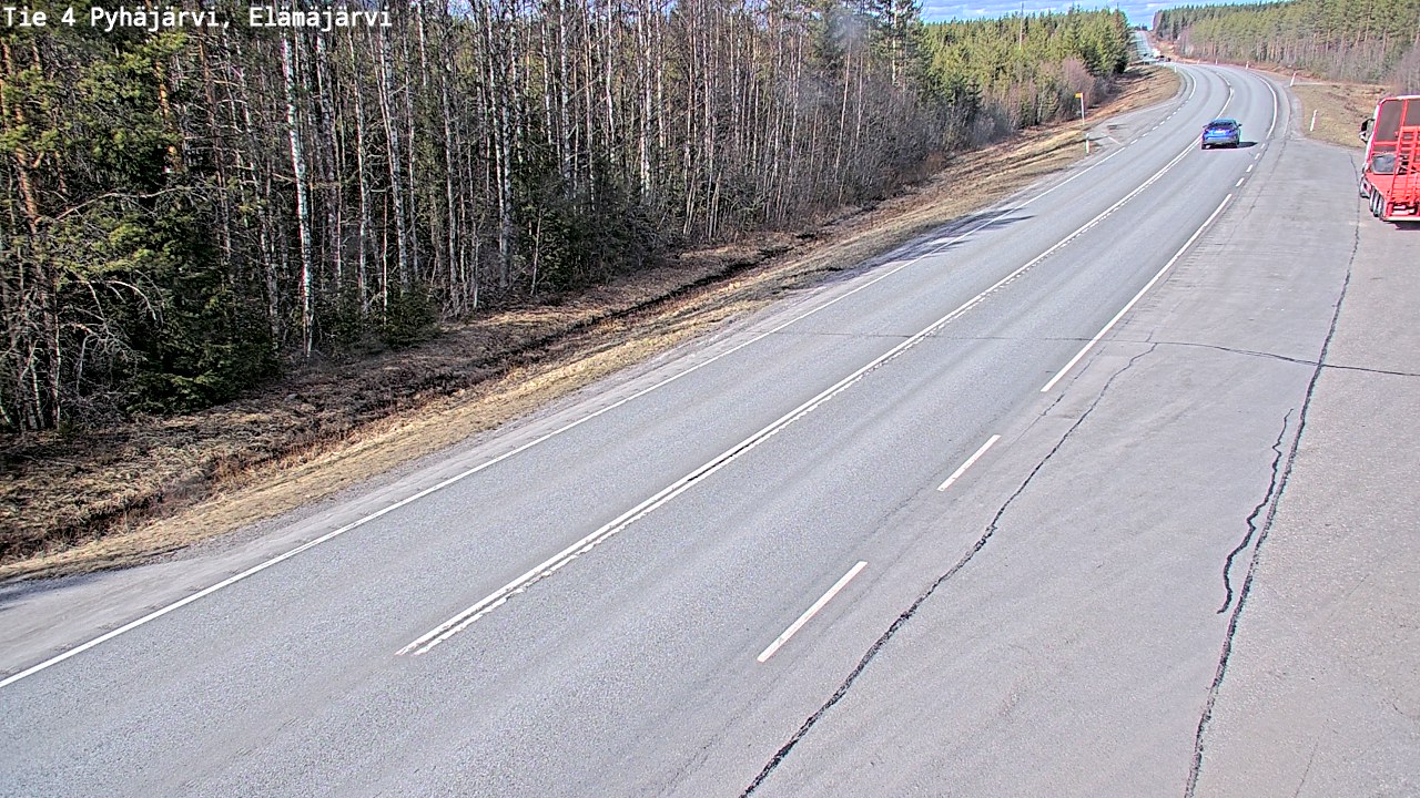 Weather Camera Image Road 4 Pyhäjärvi, Elämäjärvi, Pyhäjärvi, Pohjois-Pohjanmaa
