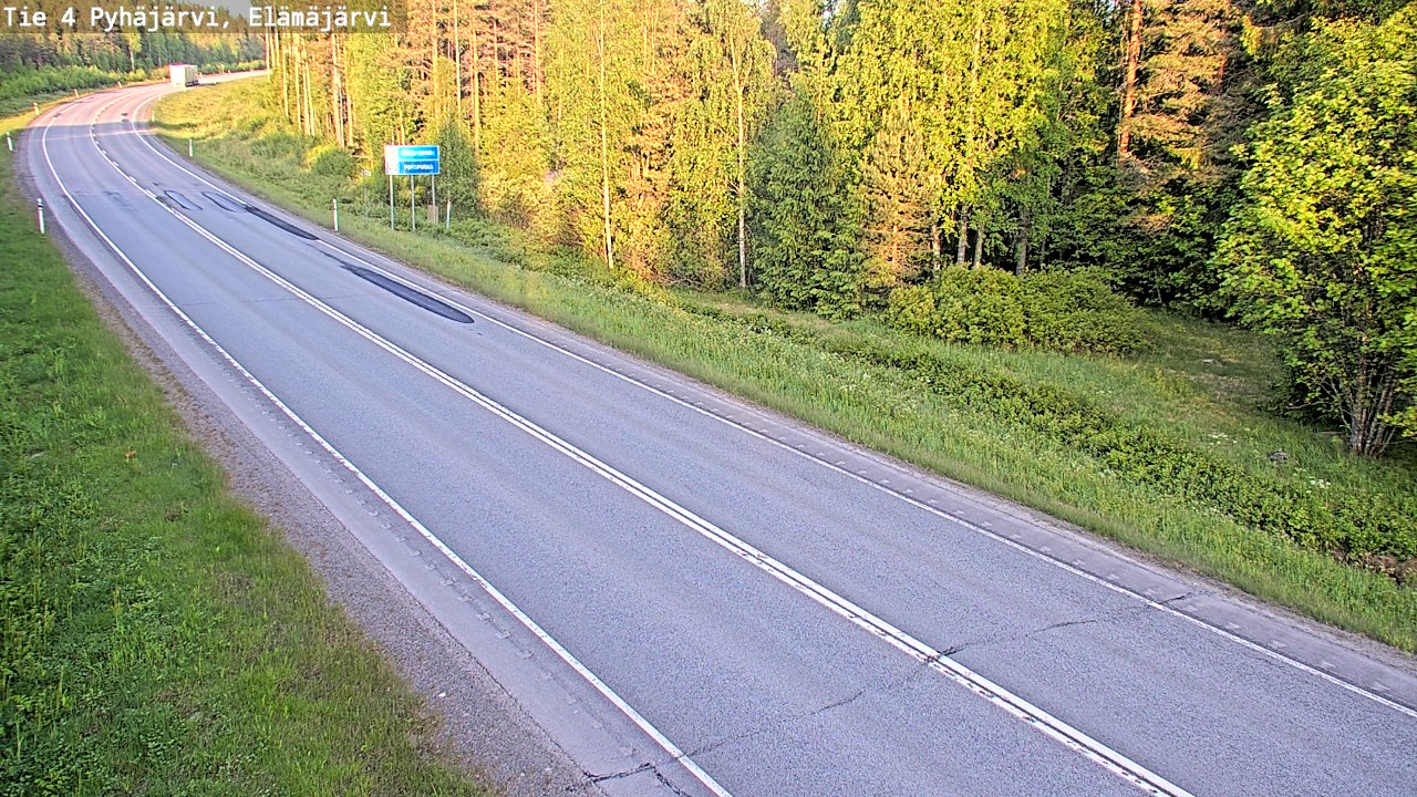 Weather Camera Image Road 4 Pyhäjärvi, Elämäjärvi, Pyhäjärvi, Pohjois-Pohjanmaa