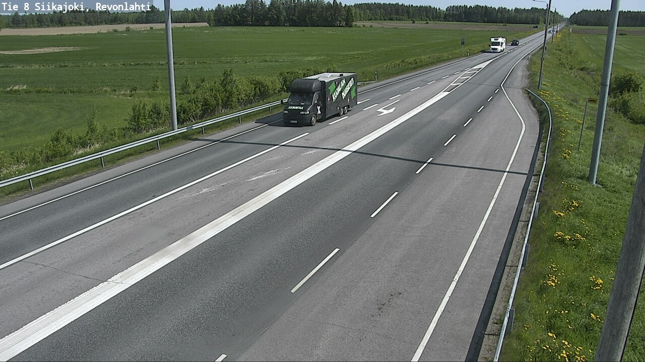 Weather Camera Image Road 8 Siikajoki, Revonlahti, Siikajoki, Pohjois-Pohjanmaa