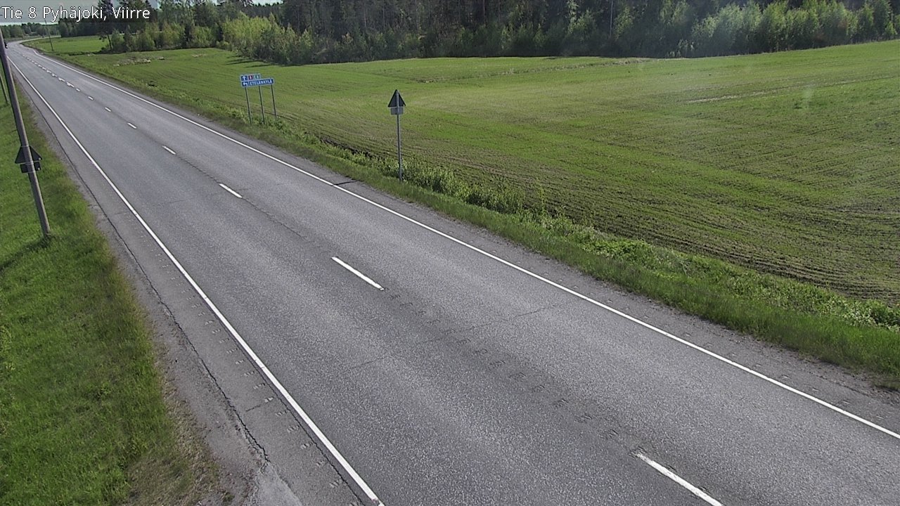 Weather Camera Image Road 8 Pyhäjoki, Viirre, Pyhäjoki, Pohjois-Pohjanmaa