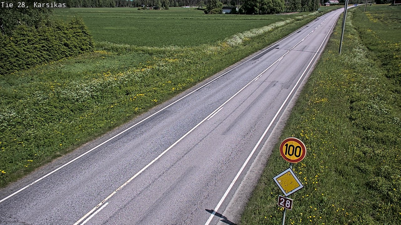 Weather Camera Image Road 28 Haapavesi, Karsikas, Haapavesi, Pohjois-Pohjanmaa