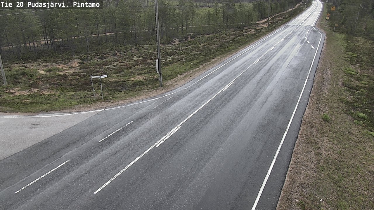 Weather Camera Image Väg 20 Pudasjärvi, Pintamo, Pudasjärvi, Pohjois-Pohjanmaa