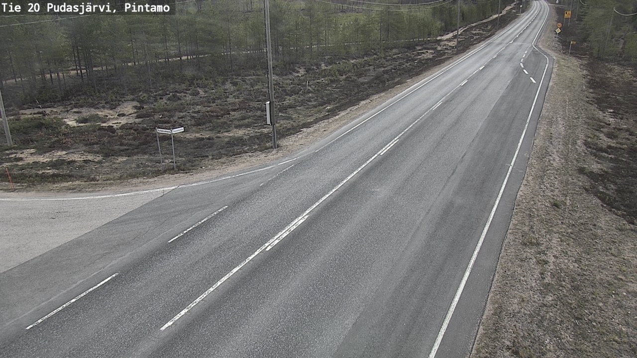 Weather Camera Image Väg 20 Pudasjärvi, Pintamo, Pudasjärvi, Pohjois-Pohjanmaa