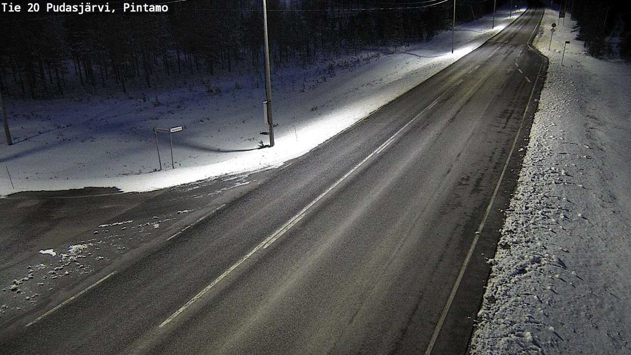 Weather Camera Image Road 20 Pudasjärvi, Pintamo, Pudasjärvi, Pohjois-Pohjanmaa