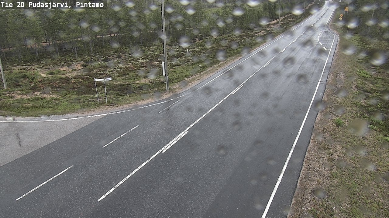 Weather Camera Image Road 20 Pudasjärvi, Pintamo, Pudasjärvi, Pohjois-Pohjanmaa