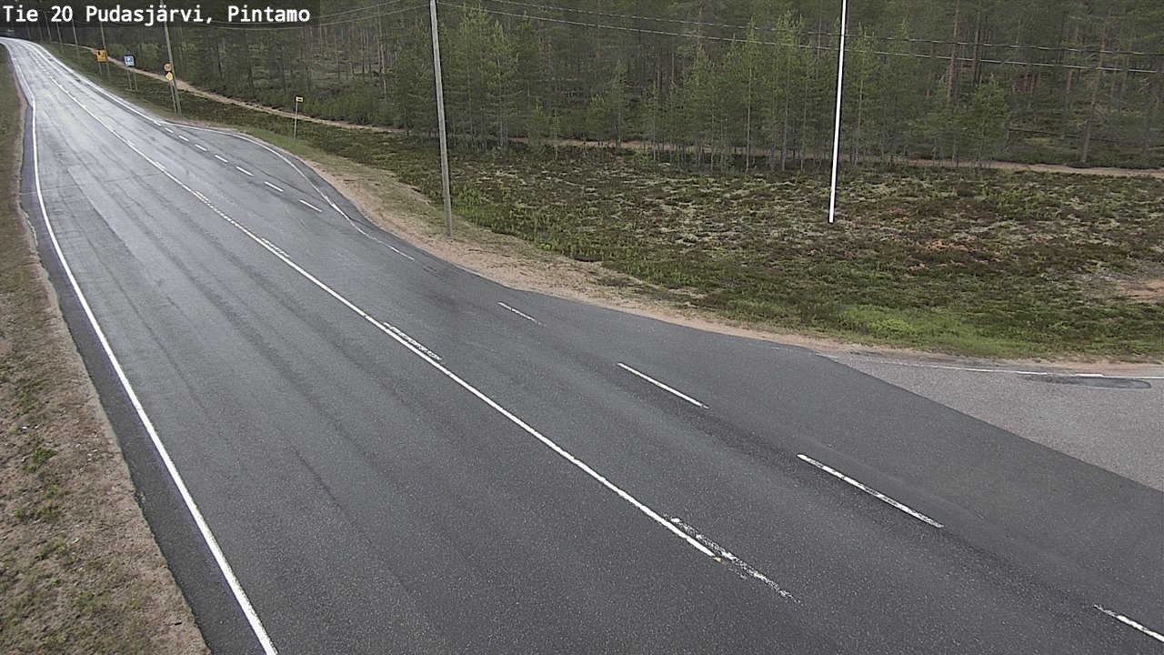 Weather Camera Image Väg 20 Pudasjärvi, Pintamo, Pudasjärvi, Pohjois-Pohjanmaa