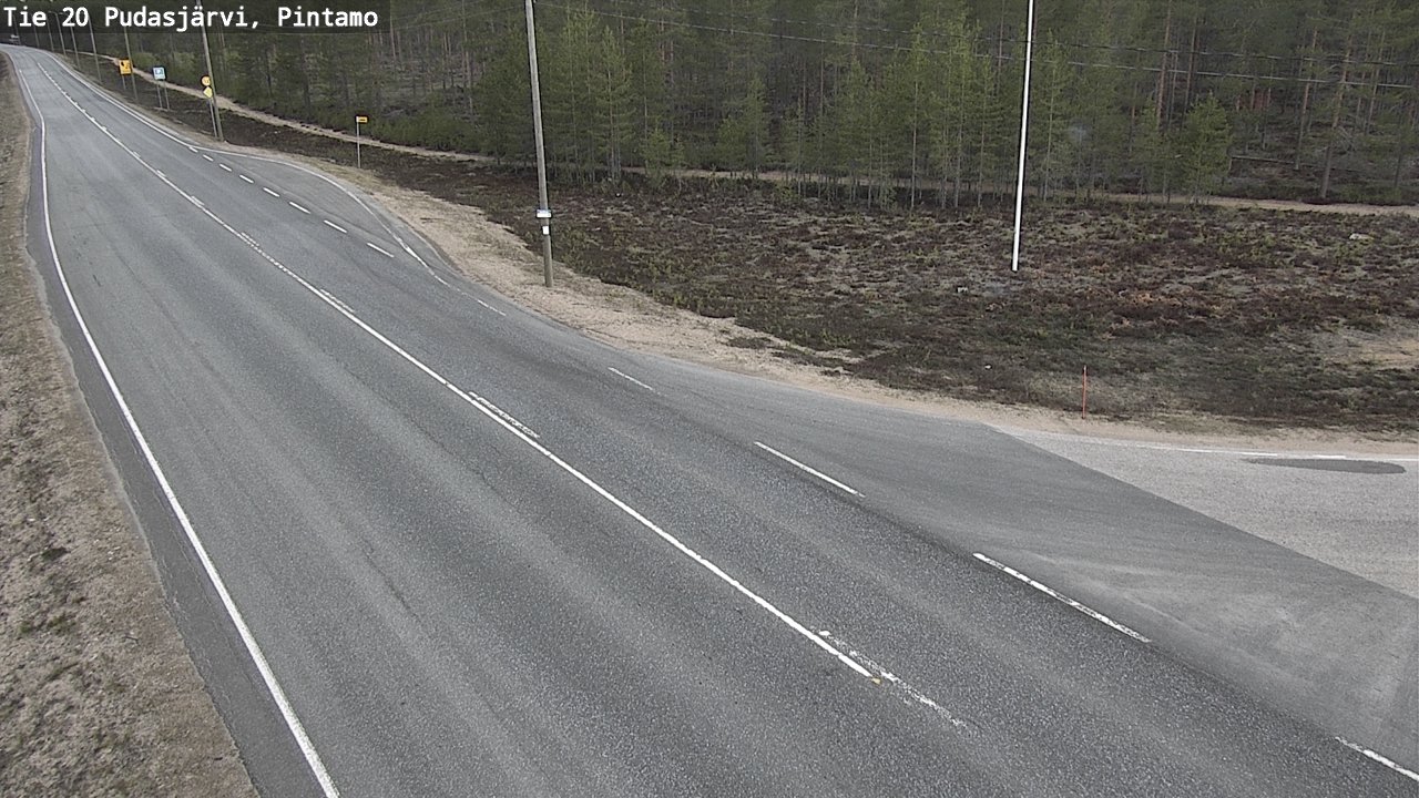 Weather Camera Image Väg 20 Pudasjärvi, Pintamo, Pudasjärvi, Pohjois-Pohjanmaa