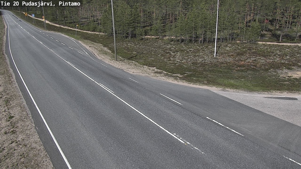 Weather Camera Image Road 20 Pudasjärvi, Pintamo, Pudasjärvi, Pohjois-Pohjanmaa