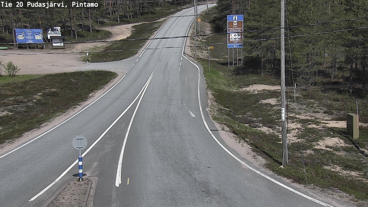 Weather Camera Image Väg 20 Pudasjärvi, Pintamo, Pudasjärvi, Pohjois-Pohjanmaa