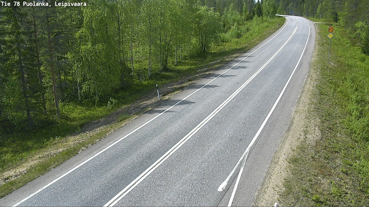 Weather Camera Image Väg 78 Puolango, Leipivaara, Puolanka, Kainuu
