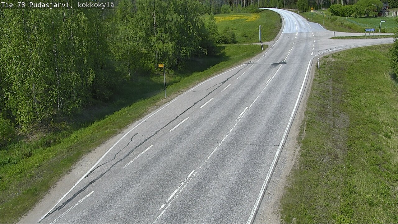 Weather Camera Image Road 78 Pudasjärvi, Kokkokylä, Pudasjärvi, Pohjois-Pohjanmaa