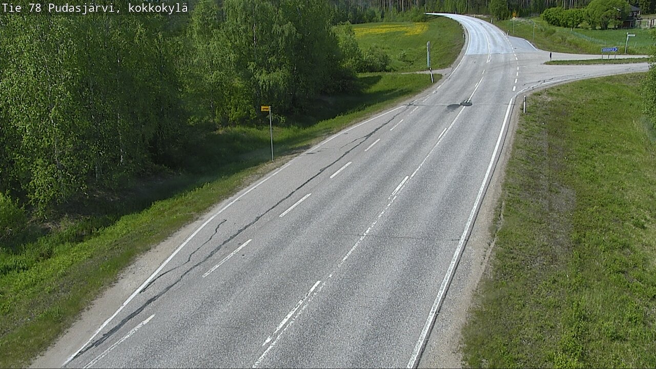 Weather Camera Image Väg 78 Pudasjärvi, Kokkokylä, Pudasjärvi, Pohjois-Pohjanmaa