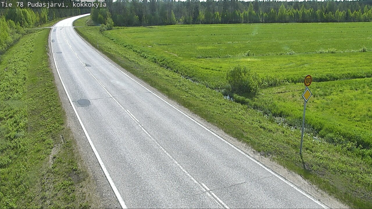 Weather Camera Image Väg 78 Pudasjärvi, Kokkokylä, Pudasjärvi, Pohjois-Pohjanmaa