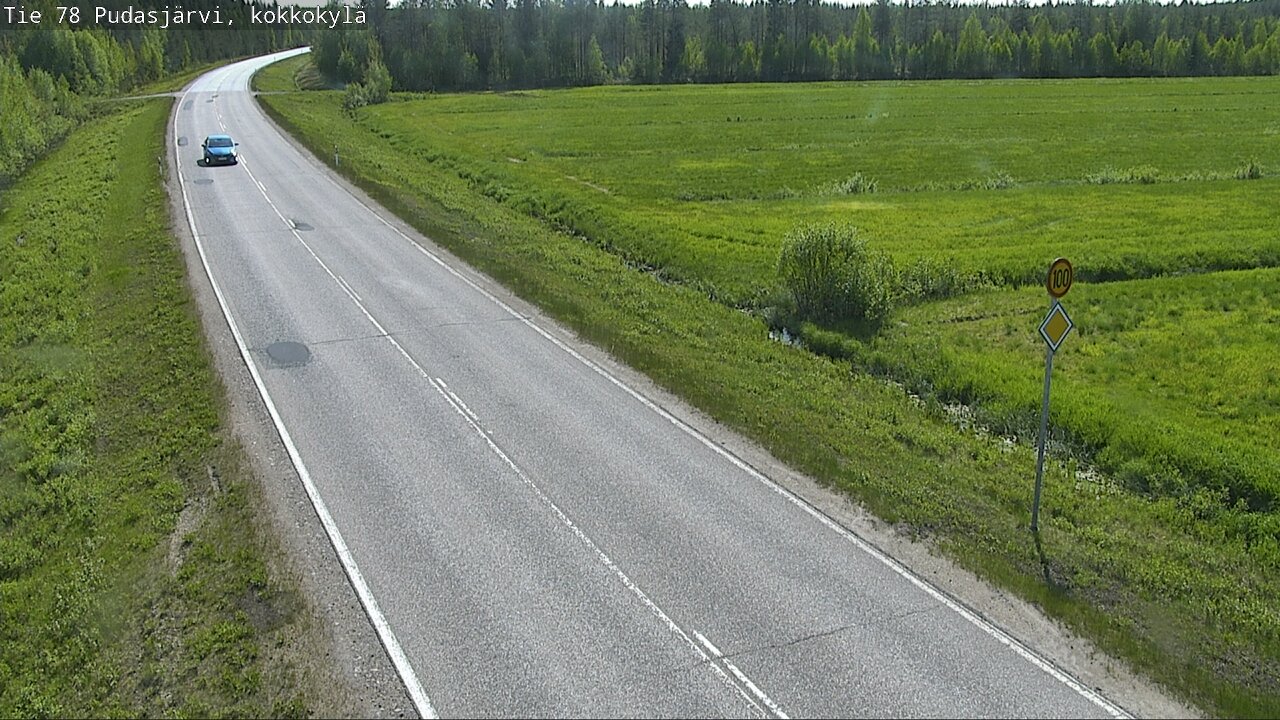 Weather Camera Image Väg 78 Pudasjärvi, Kokkokylä, Pudasjärvi, Pohjois-Pohjanmaa