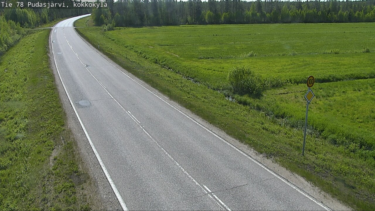 Weather Camera Image Road 78 Pudasjärvi, Kokkokylä, Pudasjärvi, Pohjois-Pohjanmaa