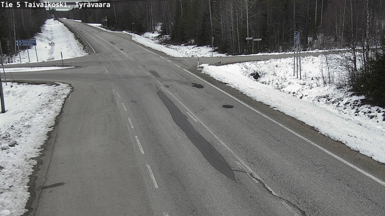 Weather Camera Image Väg 5 Taivalkoski, Tyrävaara, Taivalkoski, Pohjois-Pohjanmaa