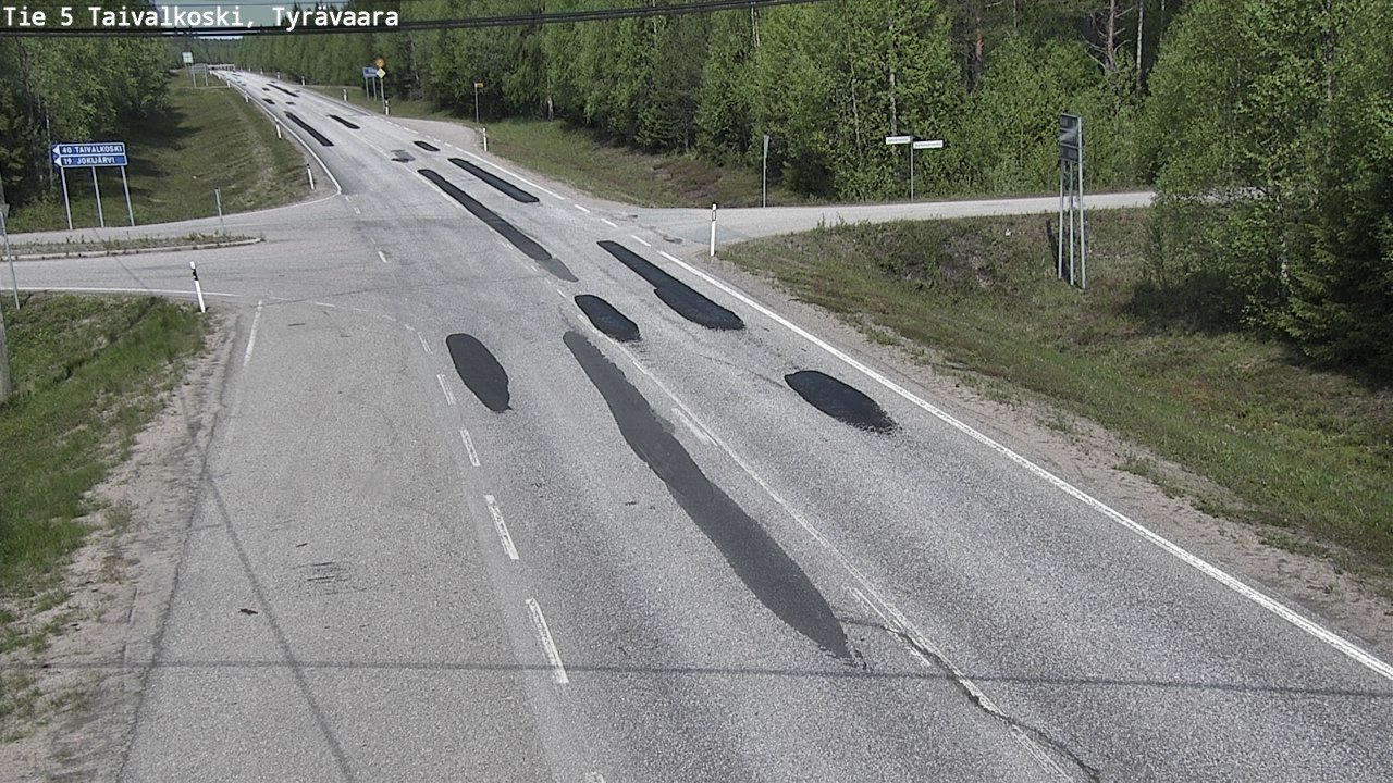 Weather Camera Image Väg 5 Taivalkoski, Tyrävaara, Taivalkoski, Pohjois-Pohjanmaa