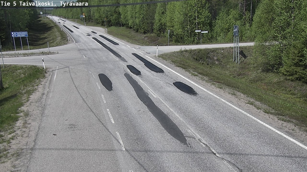 Weather Camera Image Väg 5 Taivalkoski, Tyrävaara, Taivalkoski, Pohjois-Pohjanmaa