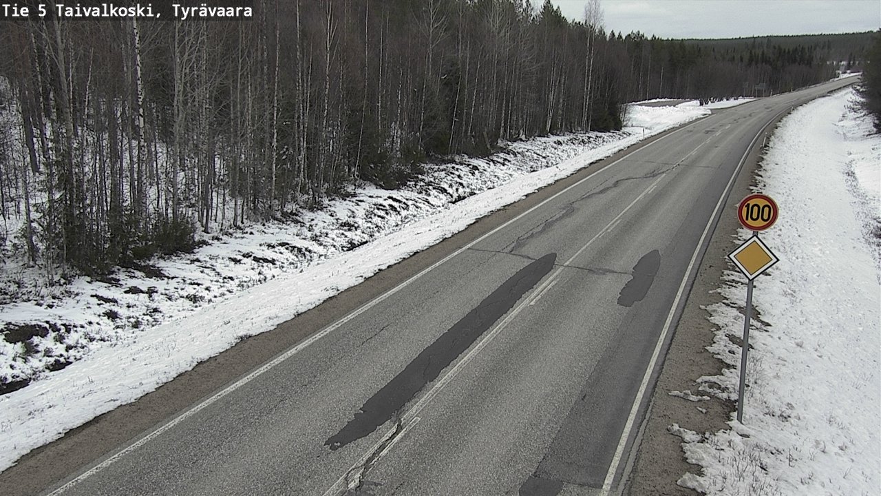 Weather Camera Image Väg 5 Taivalkoski, Tyrävaara, Taivalkoski, Pohjois-Pohjanmaa