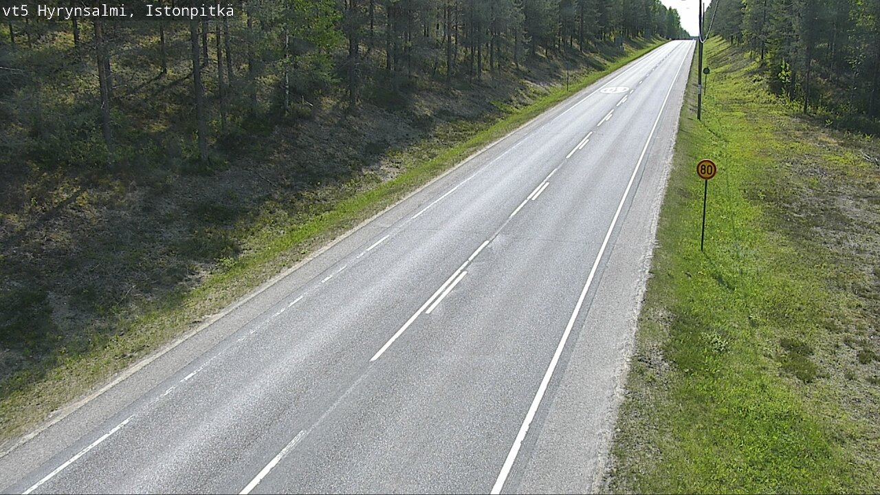 Weather Camera Image Väg 5 Hyrynsalmi, Istonpitkä, Hyrynsalmi, Kainuu