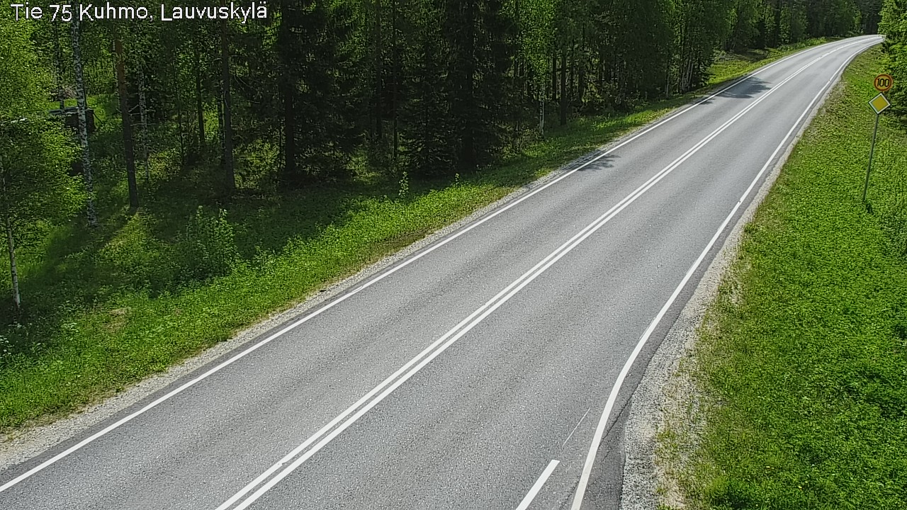 Weather Camera Image Väg 75 Kuhmo, Lauvuskylä, Kuhmo, Kainuu