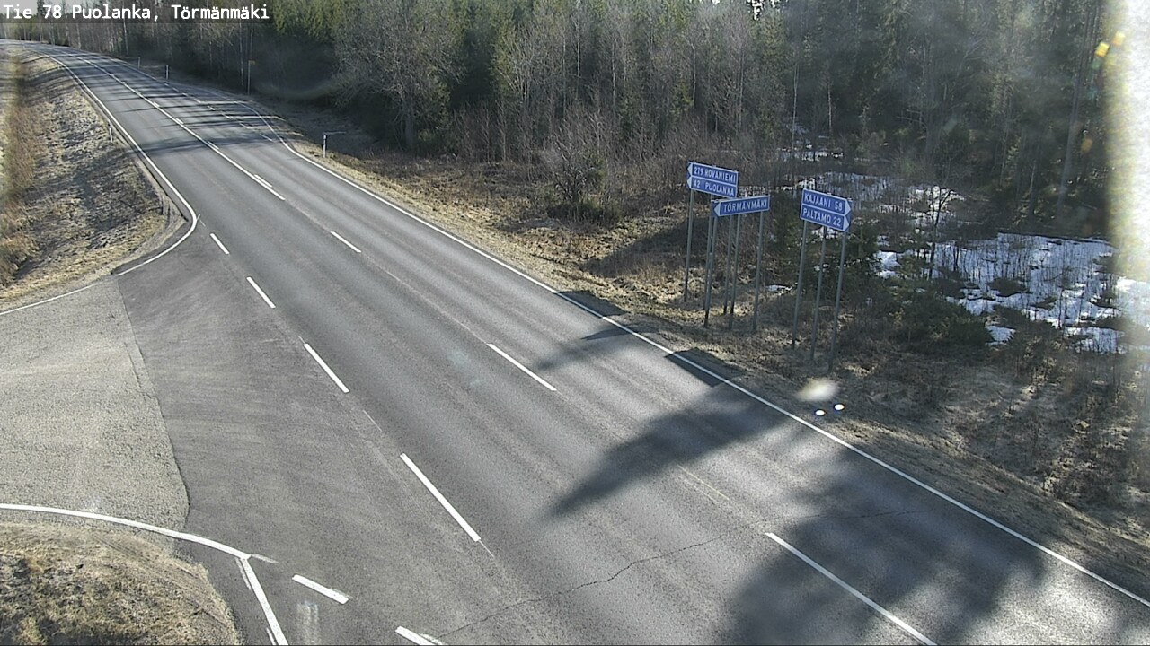 Weather Camera Image Väg 78 Puolango, Törmänmaki, Puolanka, Kainuu