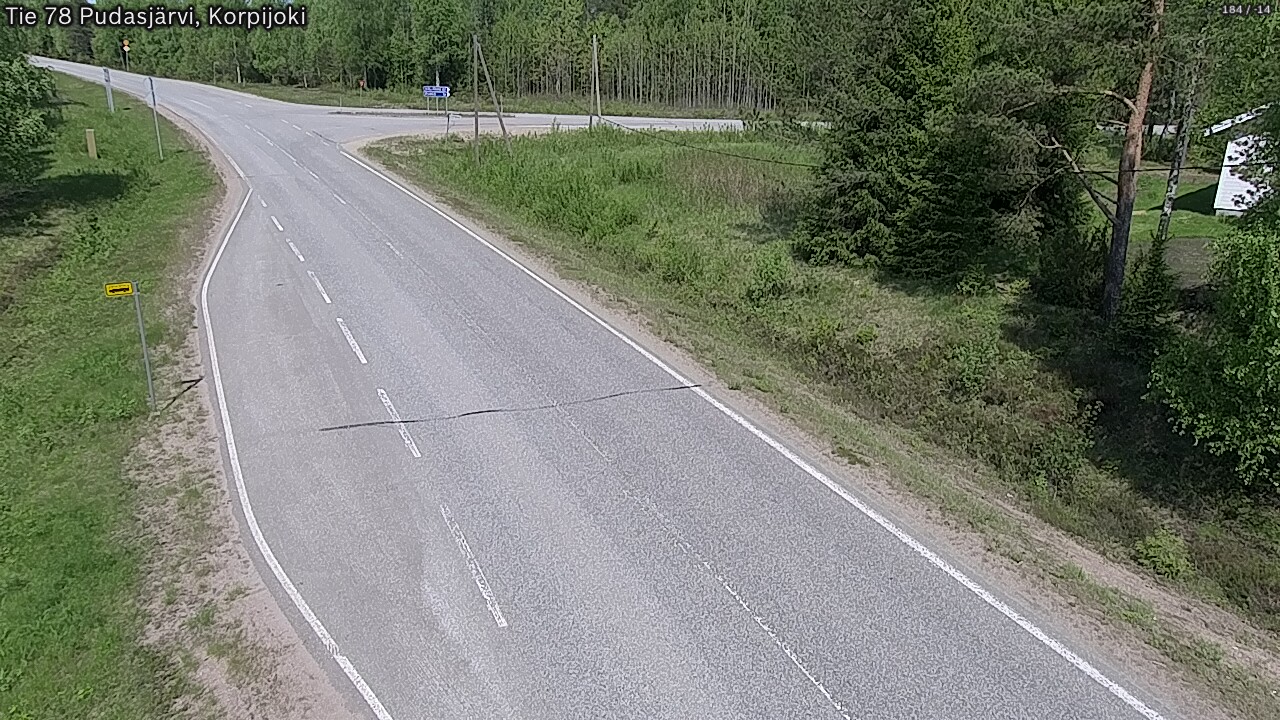 Weather Camera Image Road 78 Pudasjärvi, Korpijoki, Pudasjärvi, Pohjois-Pohjanmaa
