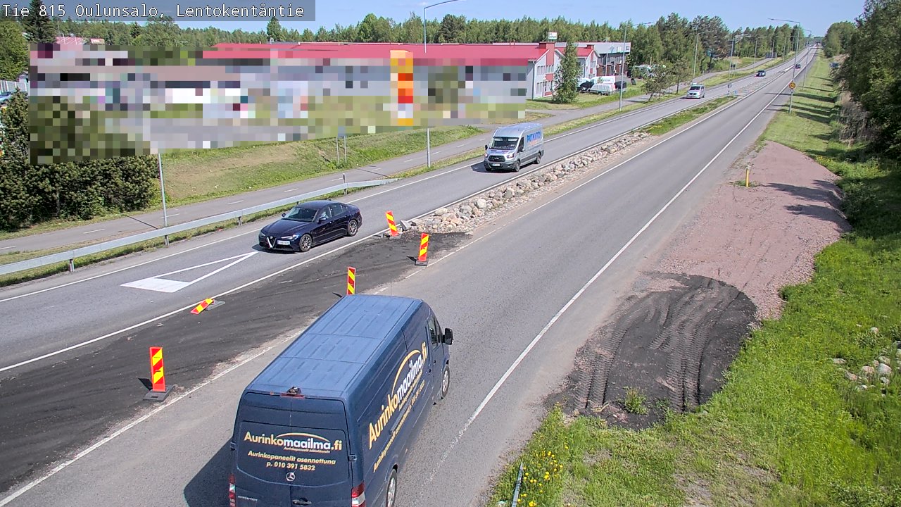 Weather Camera Image Väg 816 Uleåsalo, Lentokentäntie, Oulu, Pohjois-Pohjanmaa