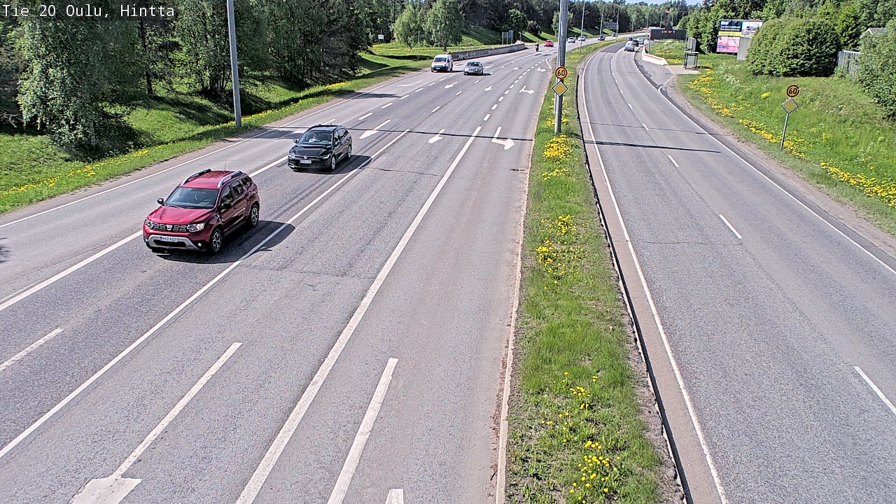 Weather Camera Image Väg 20 Uleåborg, Hintta, Oulu, Pohjois-Pohjanmaa